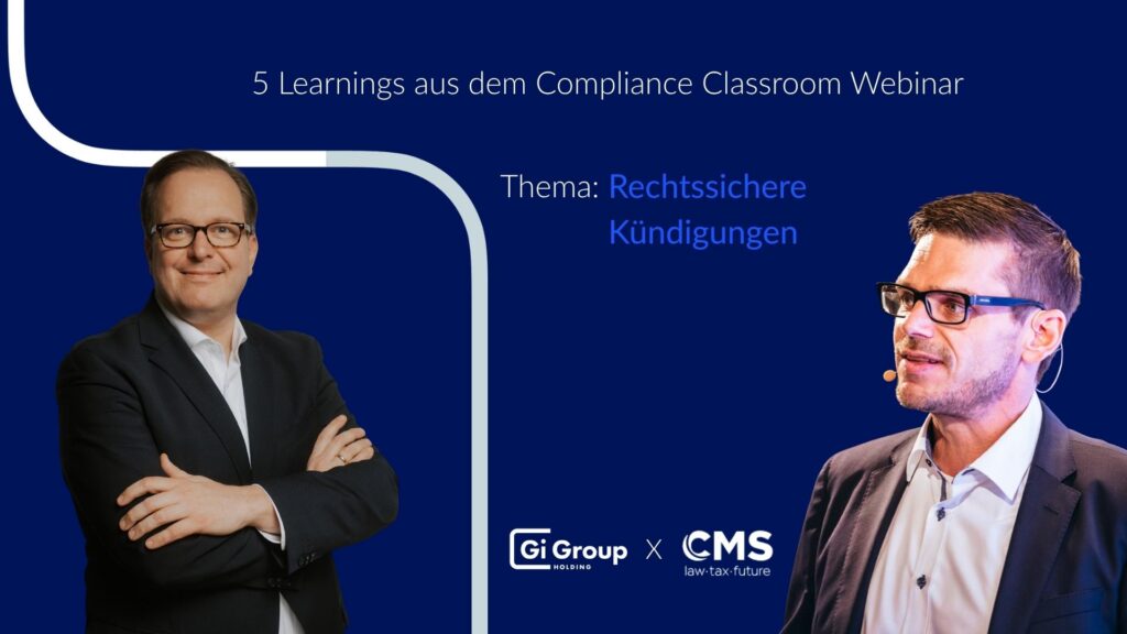 Beitragsbild Compliance Classroom Rechtssichere Kündigungen